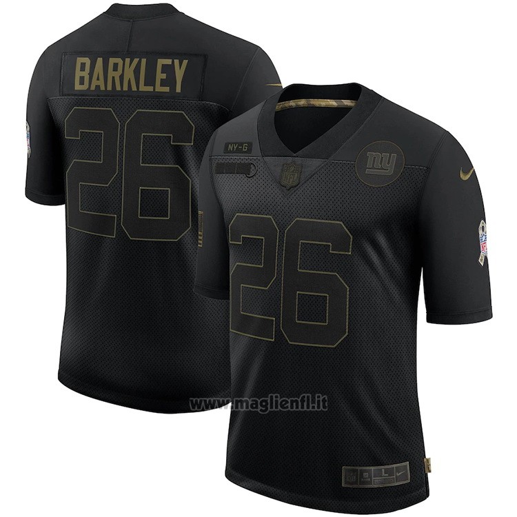 Maglia NFL Limited New York Giants Barkley 2020 Salute To Service Nero